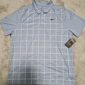 Nike Polo Shirt Mens Extra Large Blue  Dri Fit Golf Performance